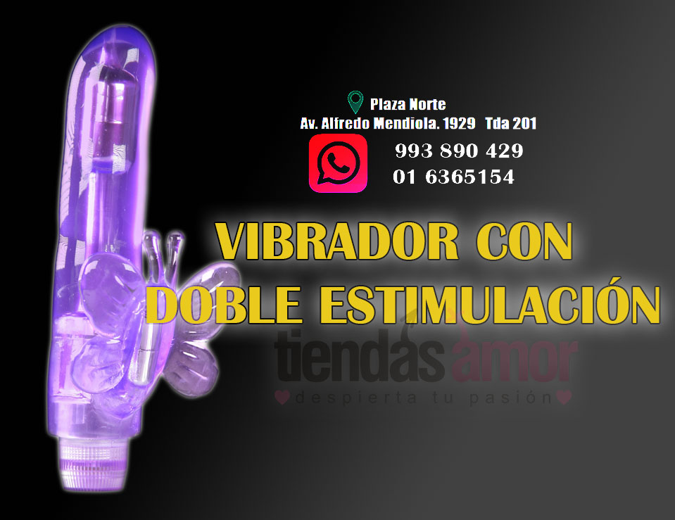 VIBRADOR MARIPOSA CON ESTIMULADOR DE CLITORIS TIENDAS AMOR